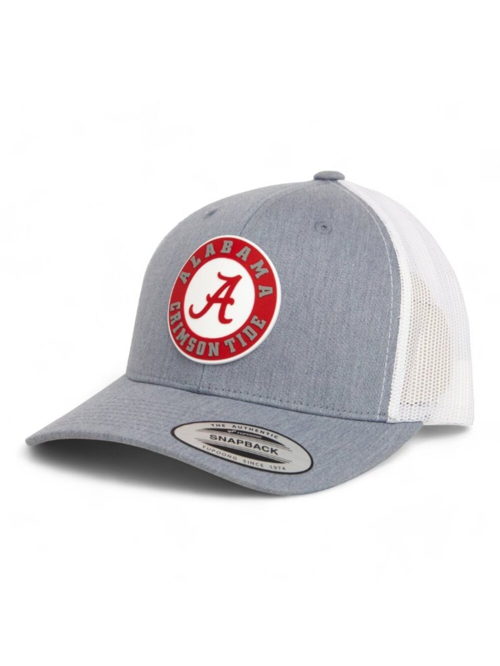 Alabama Crimson Tide YP Snapback Hat- Heather Grey/ White